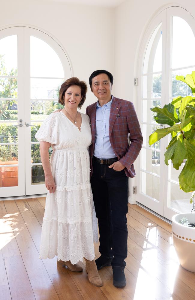 Li Cunxin and wife Mary at their home on Monday.