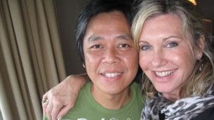 Musical director Chong Lim with Olivia Newton John. Picture: Supplied