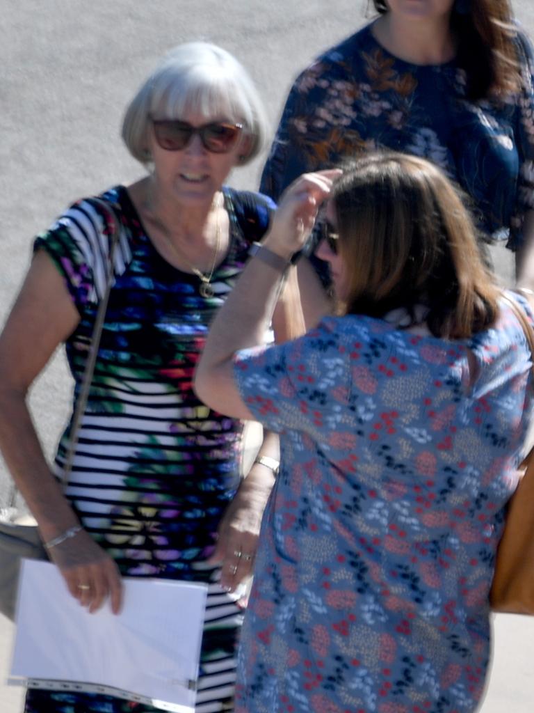 Andrew Symonds’ mother Barbara Symonds arrives at the memorial. Picture: Evan Morgan