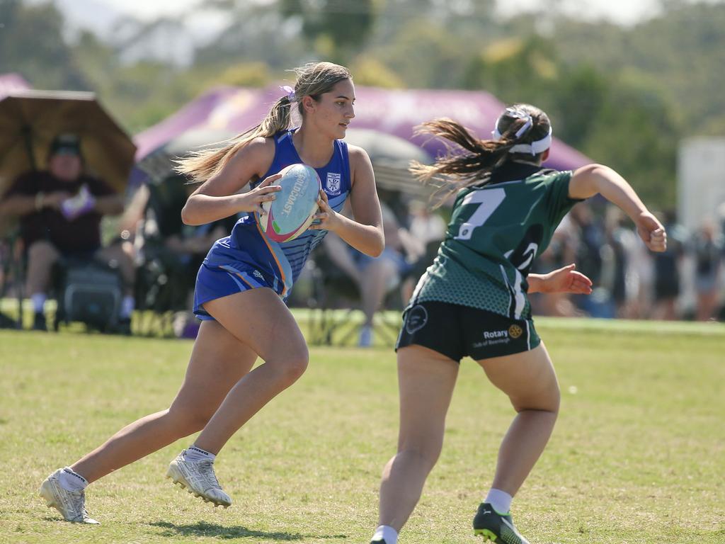 Windaroo Valley V St Margaret Marysat the 2024 Gold Coast Titans All Schools Touch Football Picture: Glenn Campbell