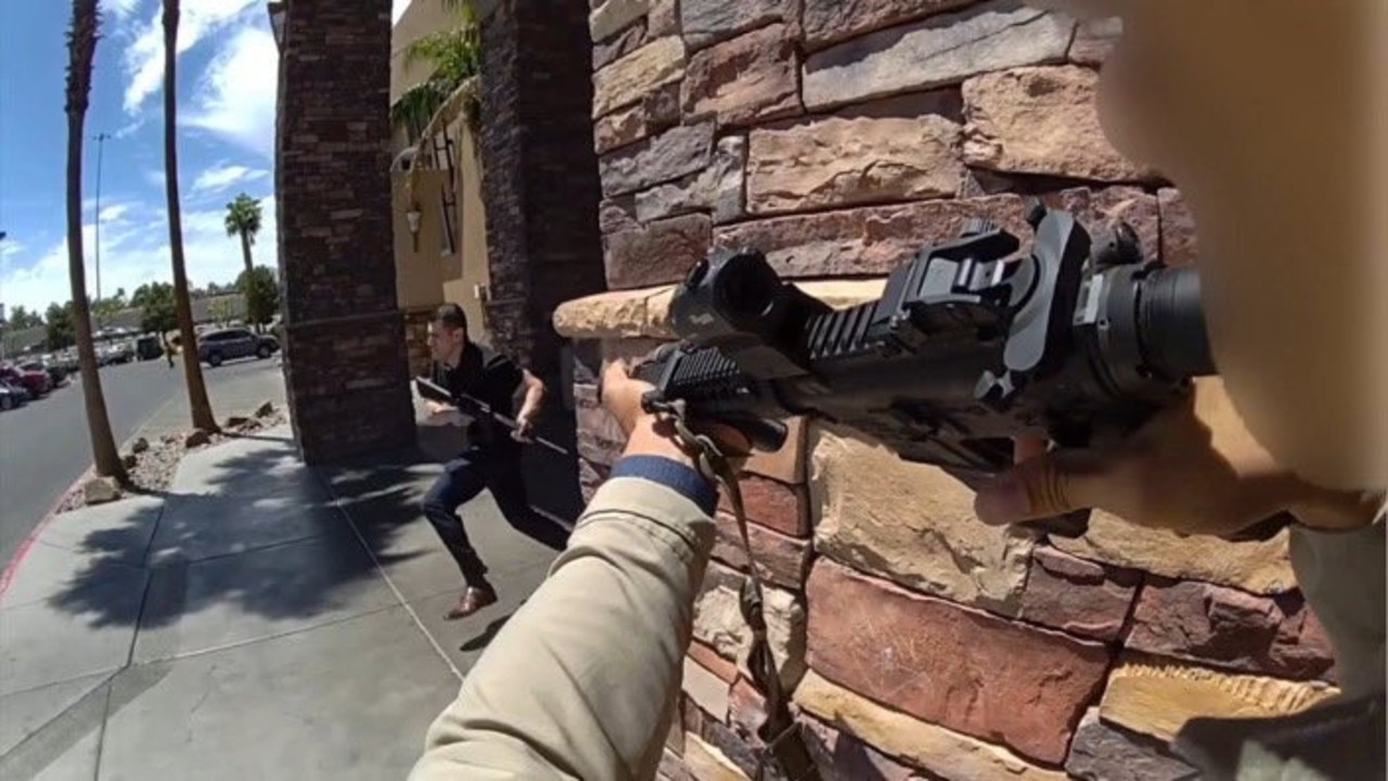 Wild moment cops take down shooter