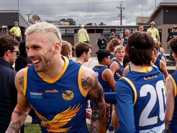 Kyle Chalmers pictured playing AFL, where he picked up an injury which needed surgery and almost ended his Olympic dream. Picture: Instagram