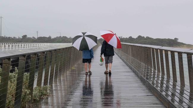 Wet weather in Geelong. Picture: Brad Fleet