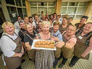 Maggie Beer is surrounded by food workers from local aged care homes as part of her Maggie Beer Foundation series of talks at the Grafton campus of TAFE. Picture: Adam Hourigan