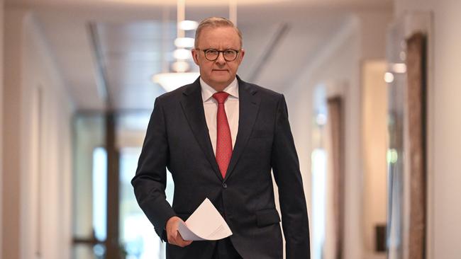 Anthony Albanese on Thursday. Picture: NewsWire / Martin Ollman