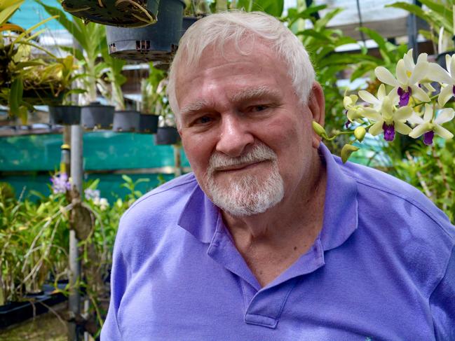 Green thumb Ron Bassan, from Beaconsfield in Mackay, has about 4000 orchids in his greenhouse. Picture: Rae Wilson