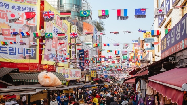 <h2><span>2. Eat up at Namdaemun Market </span></h2><p><span><a href="https://english.visitkorea.or.kr/enu/SHP/SH_EN_7_2.jsp?cid=273760">This</a> bustling hub has been a centre of trade for over 600 years and took its current form in 1964. It’s a traditional market in the sense that you can buy everything from paperclips to ginseng plants and sunnies. There are bargains galore here and just like so many other places in Korea, where people gather food follows. We recommend Hyoja King Dumplings and Namdaemun Charcoal Fire Ribs.</span></p>