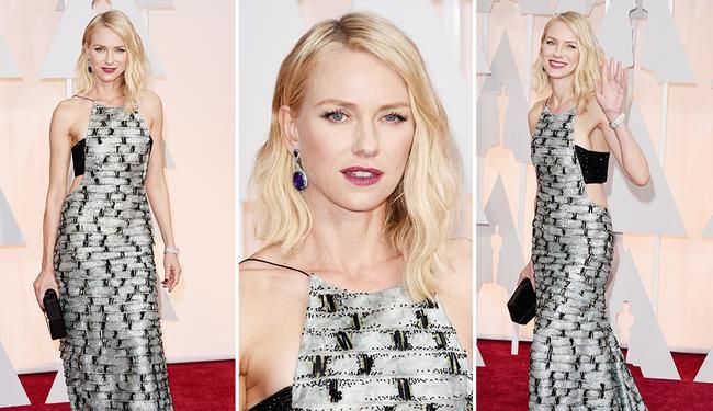 Naomi Watts at the Oscars 2015 red carpet. Picture: Getty