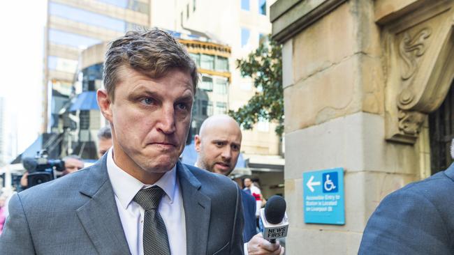 Former NRL star Brett Finch, outside court. Picture: NewsWire / Monique Harmer