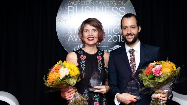 Moreton Bay Region 2018 Business Excellence and Innovation Awards: Geoff and Lexie Abel of Flock Eatery. Picture: Dominika Lis