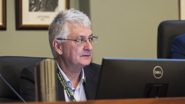 Toowoomba Regional Council CEO Brian Pidgeon during an ordinary meeting of council, Tuesday, May 28, 2024. Picture: Kevin Farmer