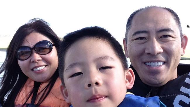 Weihong “Whitney” Duan, pictured with her son and ex-husband, before she went missing. Picture: Desmund Shum