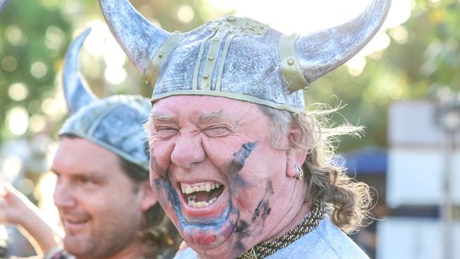 Steve Dixon at the annual Dinah Beach Yacht Club Viking Funeral. Picture: Glenn Campbell