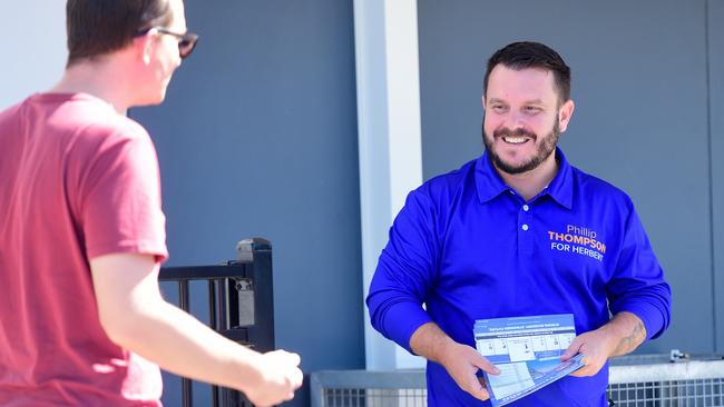 Voting at Bohlevale State School, north of Townsville. LNP Herbert Candidate, Phillip Thompson.