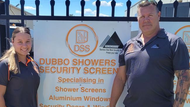 Haylee and Jay Brown – Dubbo Showers and Security Screens. Photo: Supplied.