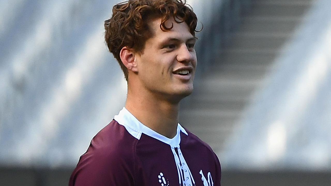 Kalyn Ponga trains with Queensland at the Captain’s Run.