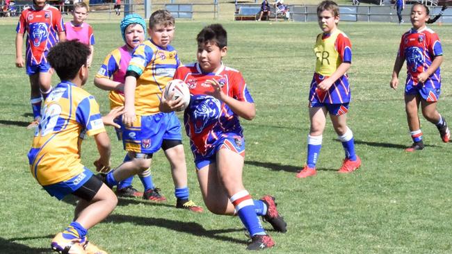 Players in the Redbank Plains under-9 team are keen to try out some new attacking moves. Picture: Gary Reid