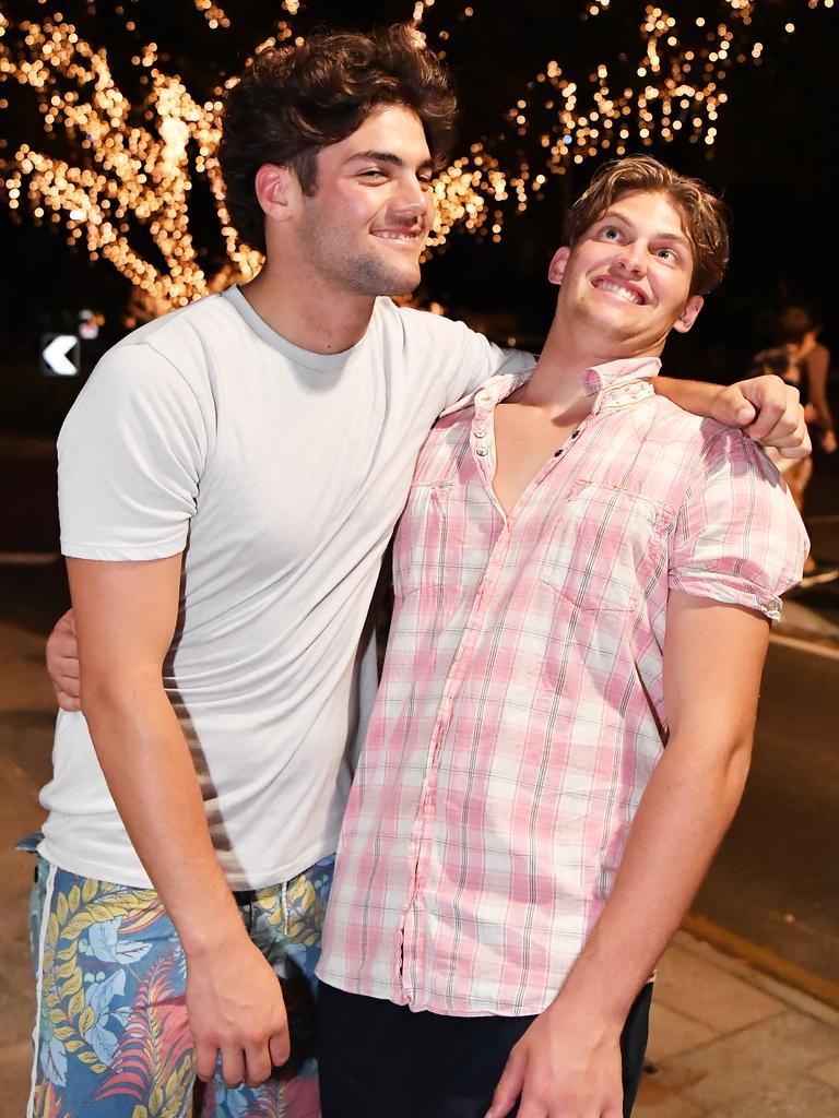 SCHOOLIES: Out and about in Noosa are Jorden Elabbasi and Will Stone from Brisbane. Picture: Patrick Woods.