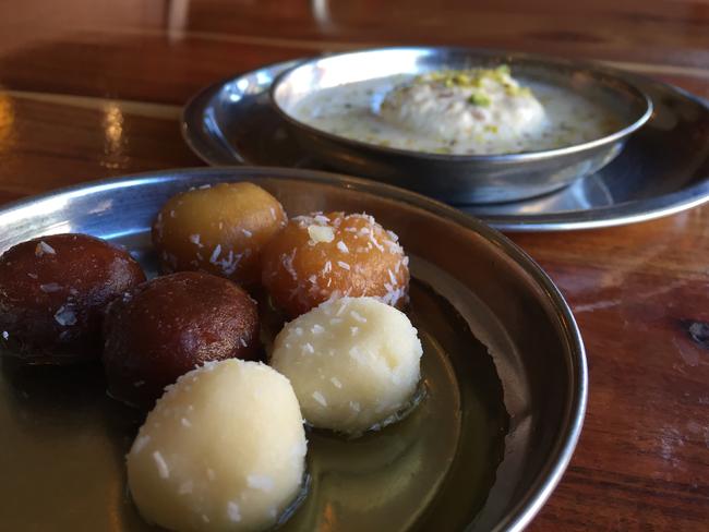 Maya’s Galab Janum (brown) and Rasgulla (white).