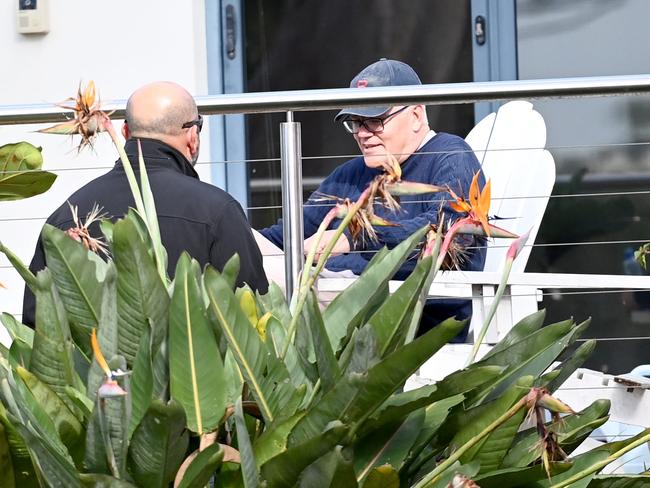 Former Prime Minister Scott Morrison sits at his home in the Southern Shire. Picture: Jeremy Piper