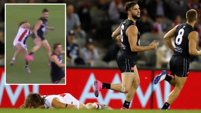 Zac Williams will miss Round 1 after his bump on St Kilda’s Hunter Clark