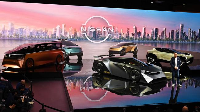 Espinosa and Uchida planned on delivering a new range of electric vehicles unveiled at the Tokyo motor show in 2023. Photo: Kazuhiro NOGI / AFP