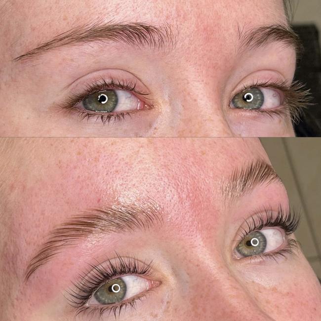 Beauty by Jordana Wood before and after. Picture: Supplied