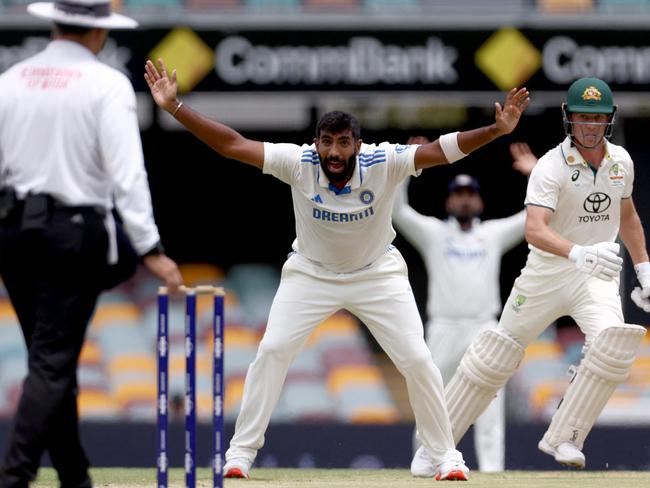 Jasprit Bumrah has terrorised Nathan McSweeney. Picture: David Gray/AFP