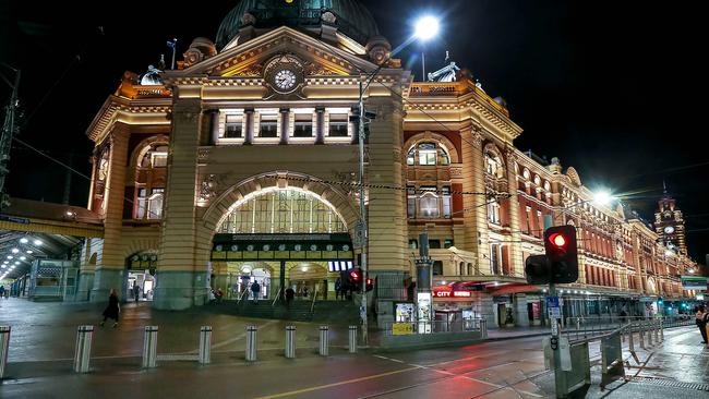 A deserted Flinders Street Station. Picture: Ian Currie