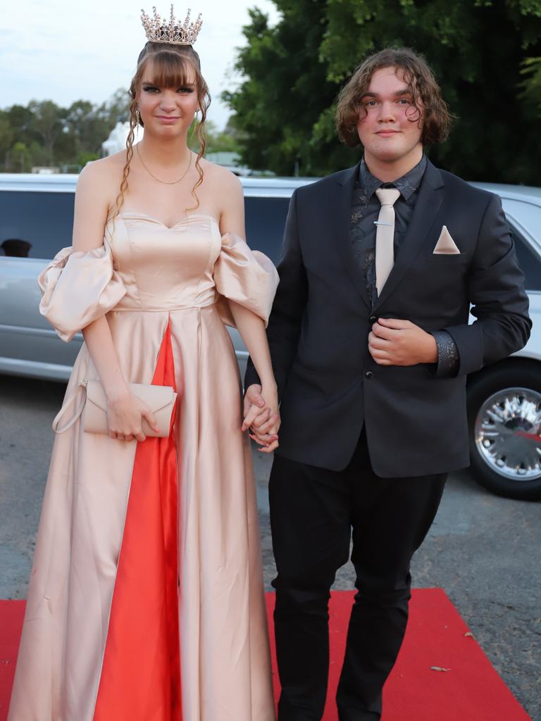 Charlotte Larkin and Jakhan Hewes at the James Nash State High School formal 2022.