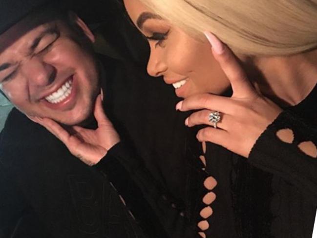 Blac Chyna posted this image (featuring massive sparkler) when the pair first became engaged. Picture: Instagram