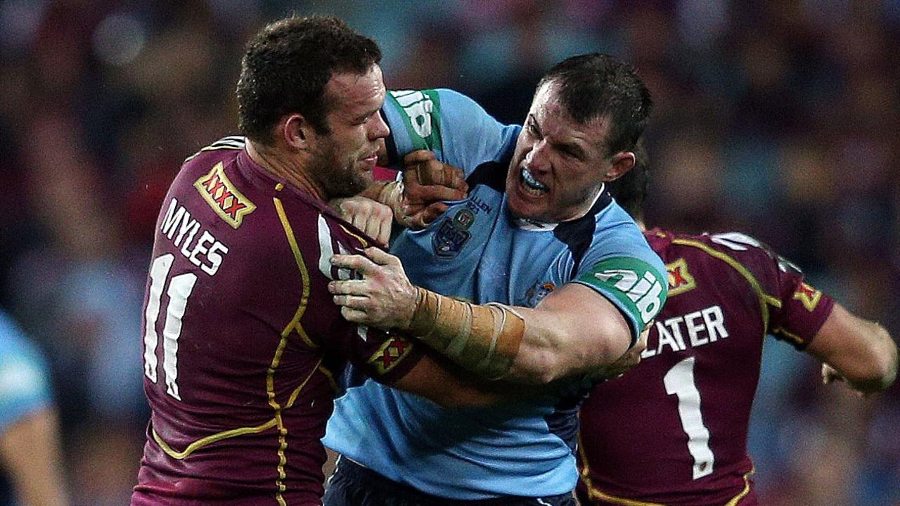 Paul Gallen didn’t mind throwing barbs at the Maroons.