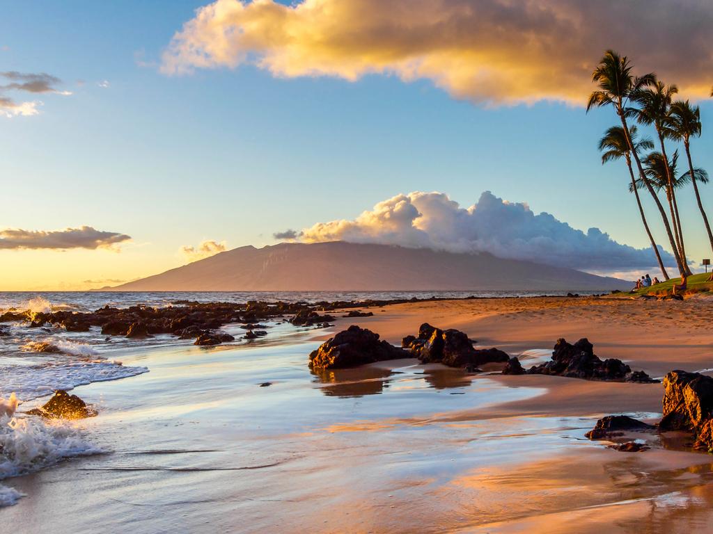 Sunset on Maui beach hawaii