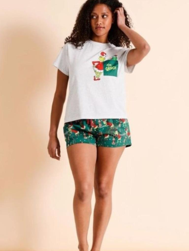 Myer has a great range of Christmas pyjamas this year including this fun one sporting a Grinch design. Picture: Myer