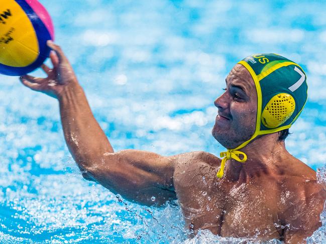 Aidan 'AJ' Roach in action for Australia at the 18th FINA World Aquatics championships.