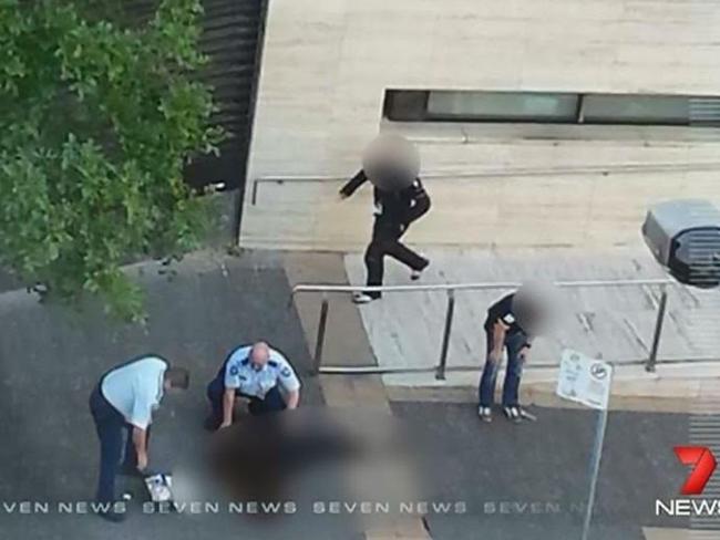 The aftermath of the Parramatta police station murder.