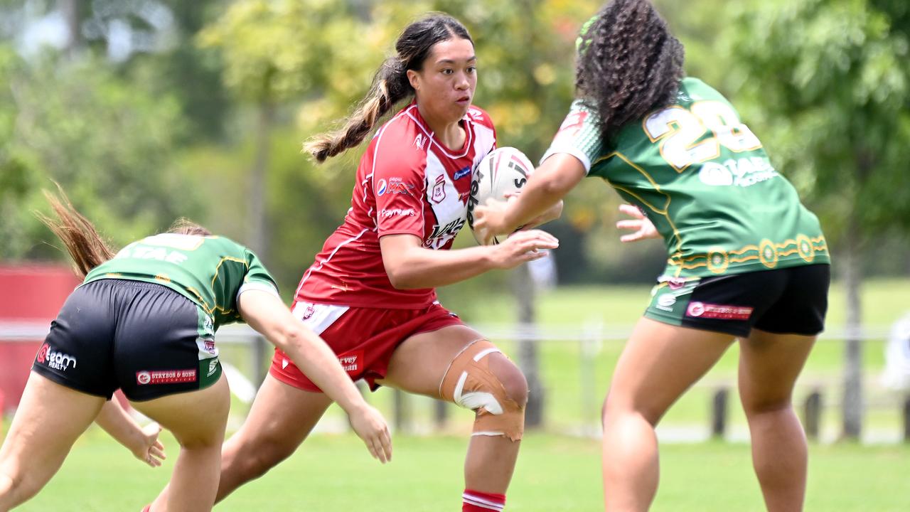 Mya Sautia Harvey on the move for U19s girl, Redcliffe, last Saturday. Picture, John Gass