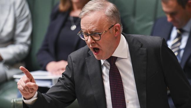 Anthony Albanese in question time at Parliament House in Canberra this month. Picture: NCA NewsWire / Martin Ollman