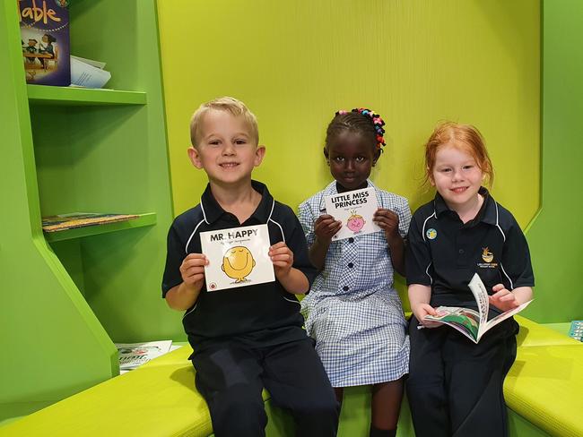 Lollypop Creek students enjoying their new reading pods.