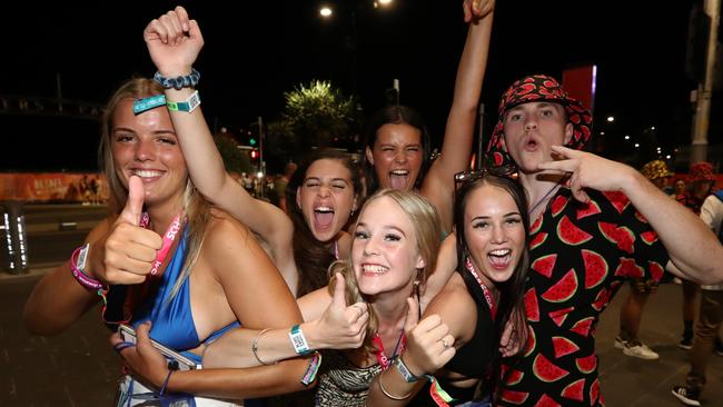 Schoolies at Surfers Paradise on the Gold Coast. Picture: Jason O'Brien / Sunday Mail