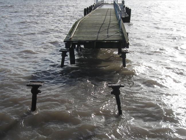 The Kingston Jetty after a 2016 winter storm. It has since been repaired.