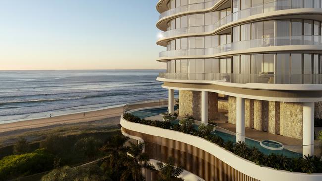 Artist impression of the under-construction COAST tower in Surfers Paradise by Sammut Group