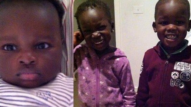 One-year-old Bol and four-year-old twins Madit and Anger died. Picture: Twitter