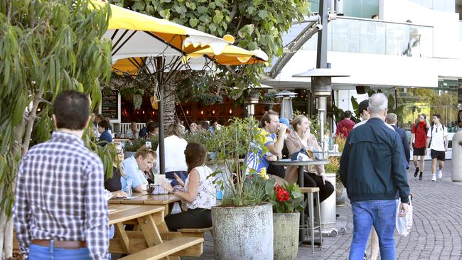 August 2019: Eagle Street Pier and Riverside al fresco dining areas. Picture: AAP Image/Claudia Baxter