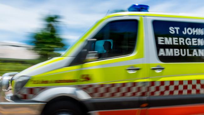 Paramedics are treating two people at the scene of a rollover on the Bauple Woolooga Road, north west of Gympie near Miva. Picture: Che Chorley