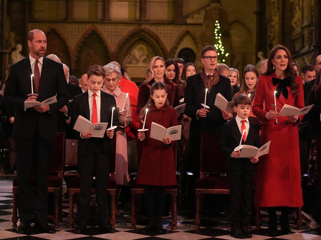 The whole family turned out to support Kate at the carols. Picture: Getty Images