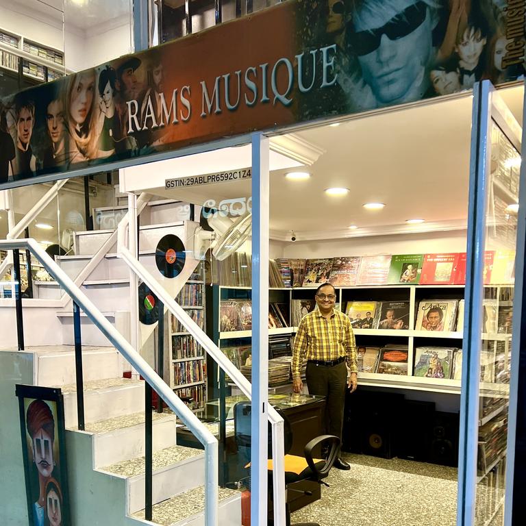 The store stocks both local Indian and Western music. Picture: Victoria Nielsen/news.com.au