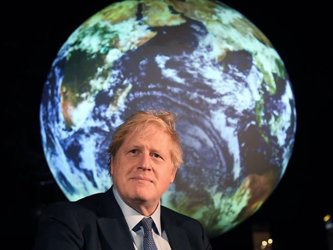 Britain's Prime Minister Boris Johnson reacts during an event to launch the United Nations' Climate Change conference, COP26, in central London. Picture: AFP