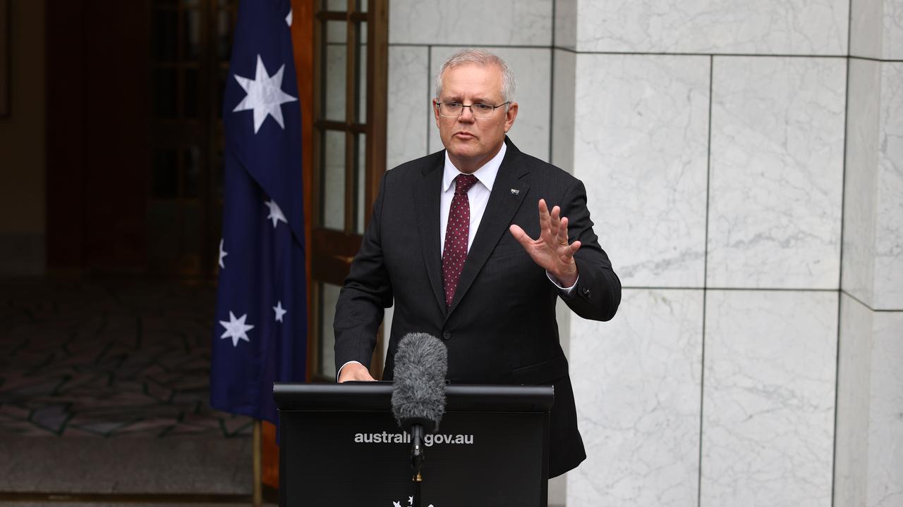 Prime Minister Scott Morrison has rejected claims the India flight ban is racist. Picture: NCA NewsWire/Gary Ramage