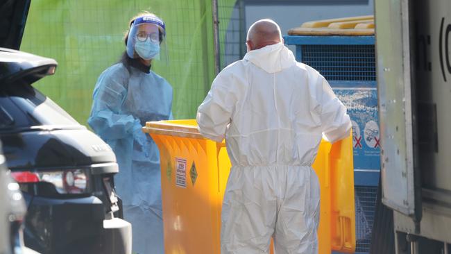 Medical waste being removed from Arcare in Maidstone. Picture: David Crosling